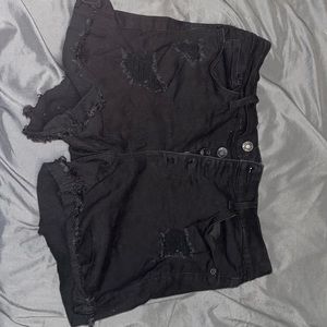 Black jean shorts